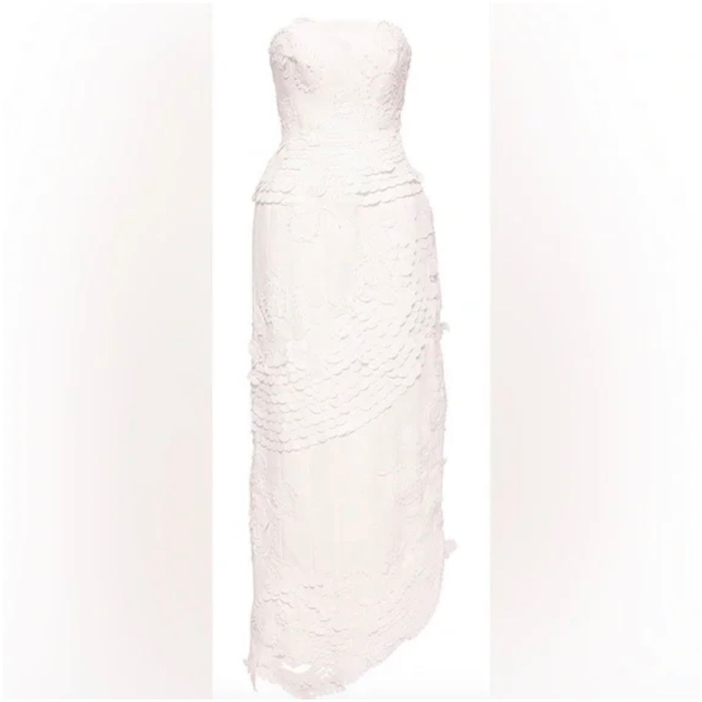 ZIMMERMAN Tama Lace Filigree Linen Midi Dress